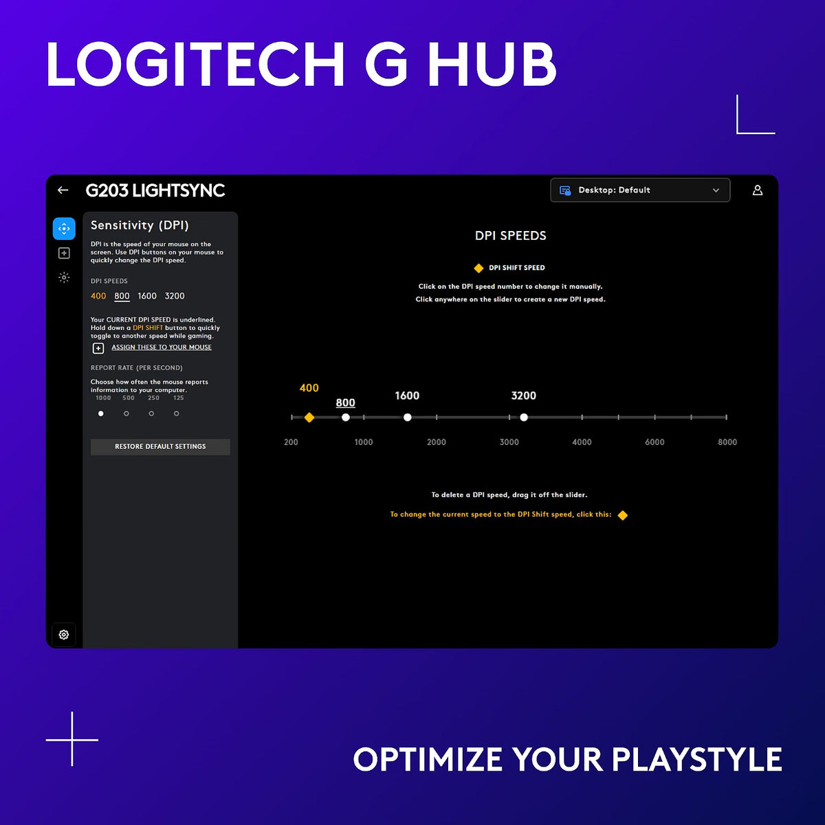 Mouse Gamer Logitech G203 LightSync Black Edition