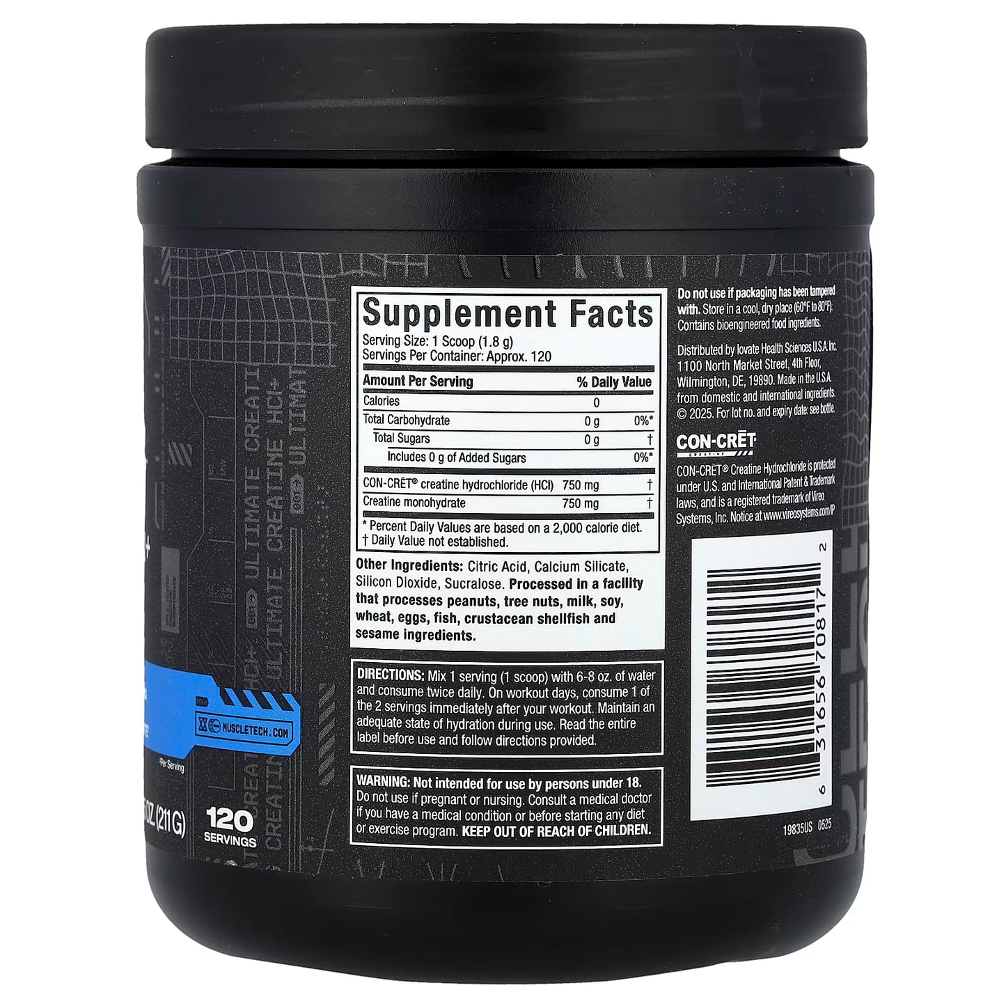 Creatina HCL 211Grs 120 Servicios MuscleTech