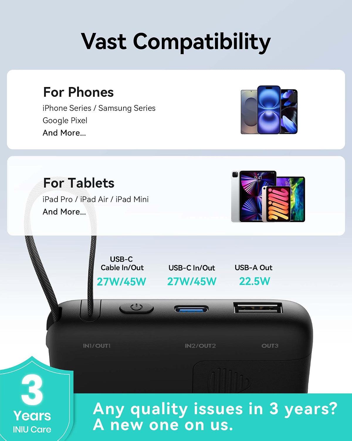 Powerbank Iniu P55L 10.000 45W