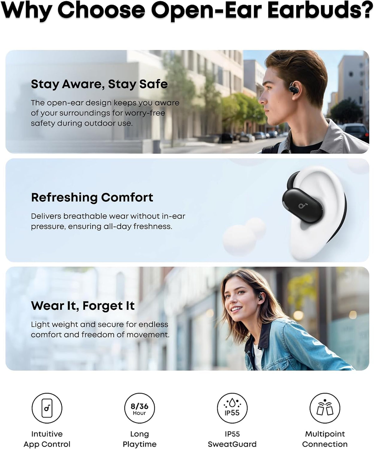 Audifonos Bluetooth Open-ear Anker Soundcore V20i 8+36h