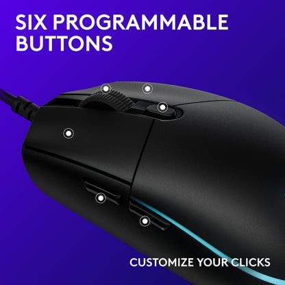 Mouse Gamer Logitech G203 LightSync Black Edition