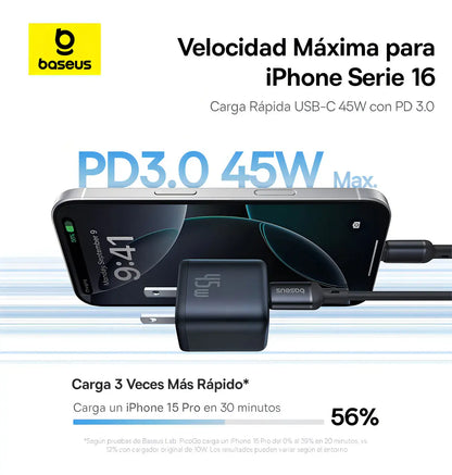 Cargador Tipo C 45w Baseus PicoGo
