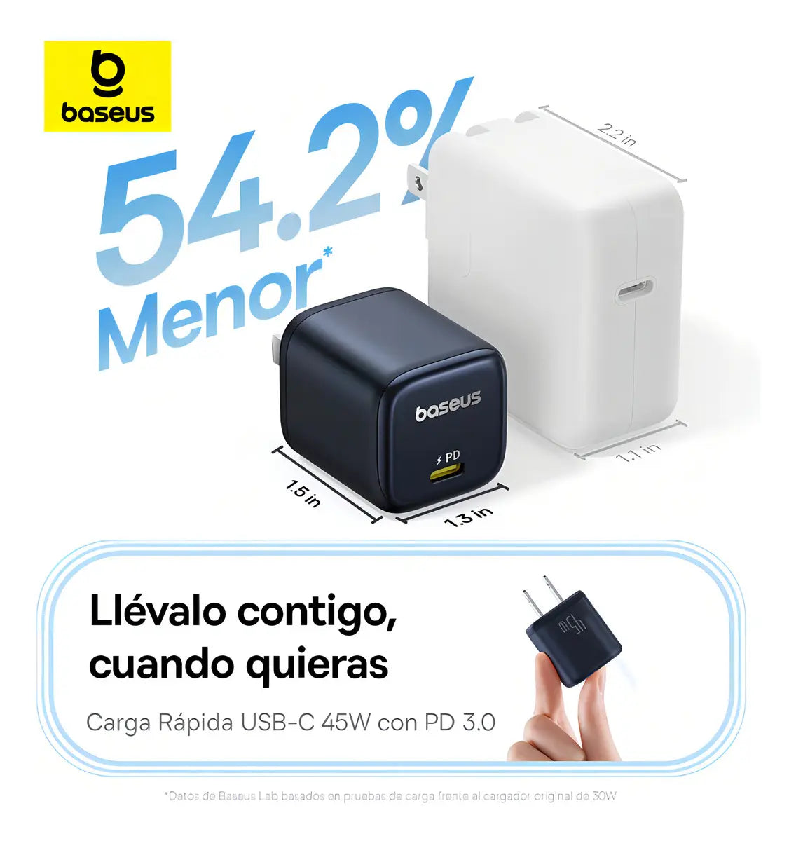Cargador Tipo C 45w Baseus PicoGo