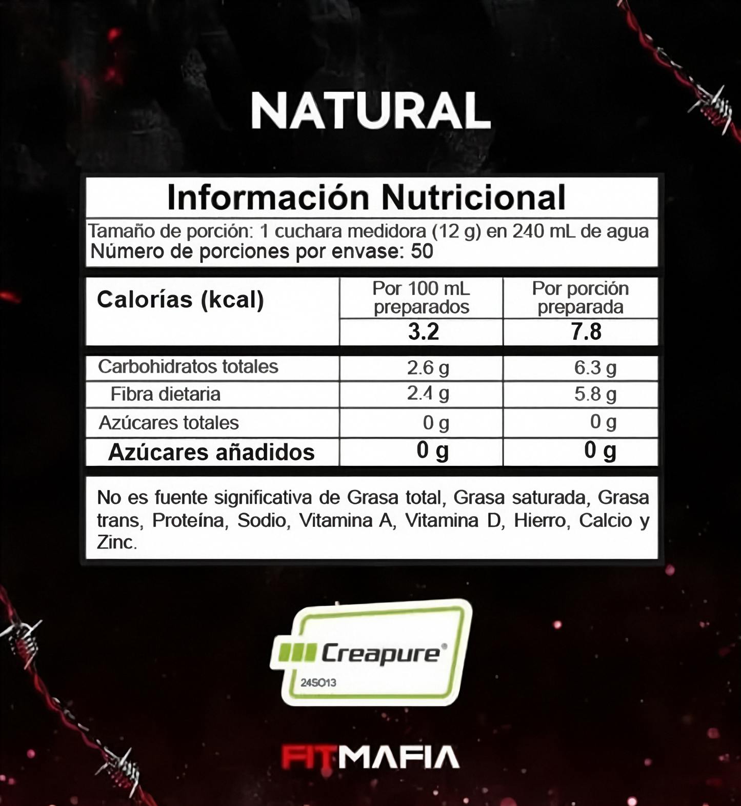 Creatina 600Grs 50 Servicios Legend Fitmafia
