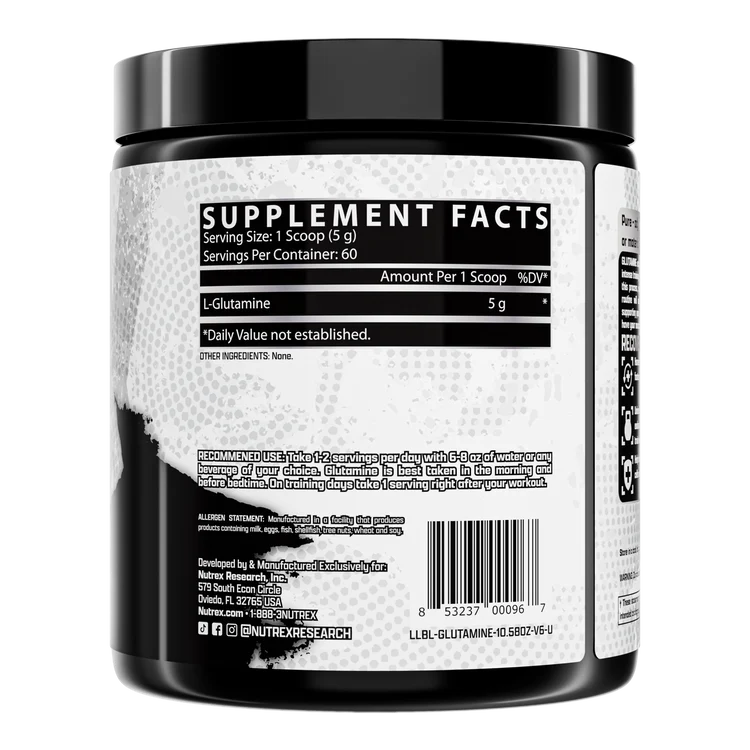 Glutamine Pure Nutrex 60 Servicios