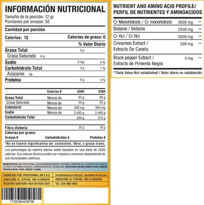 Creatina 360Grs 60 Servicios CR2 Macroblends