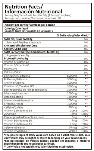 Pre-Entreno Intenze 30 Servicios Proscience