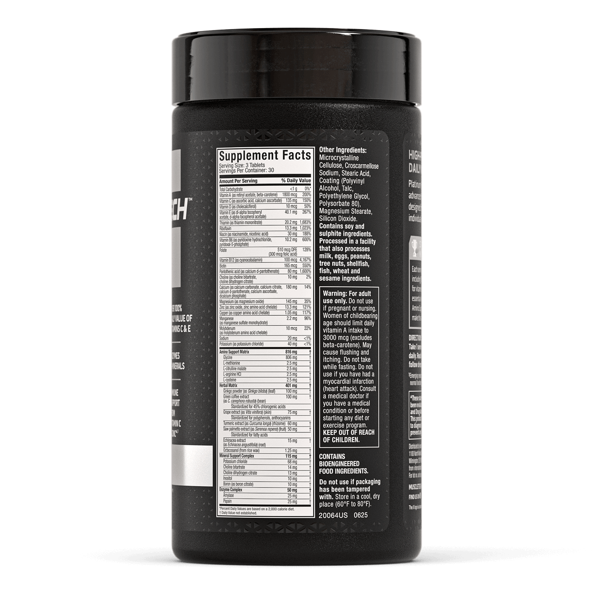 Platinum Multivitamin MuscleTech 90 Tabletas