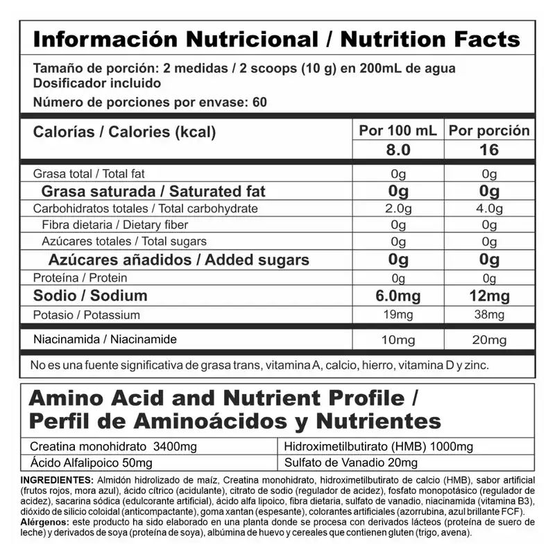 Creatina 600Grs 60 Servicios Crea Stack Nutramerican