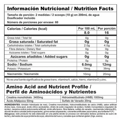 Creatina 600Grs 60 Servicios Crea Stack Nutramerican